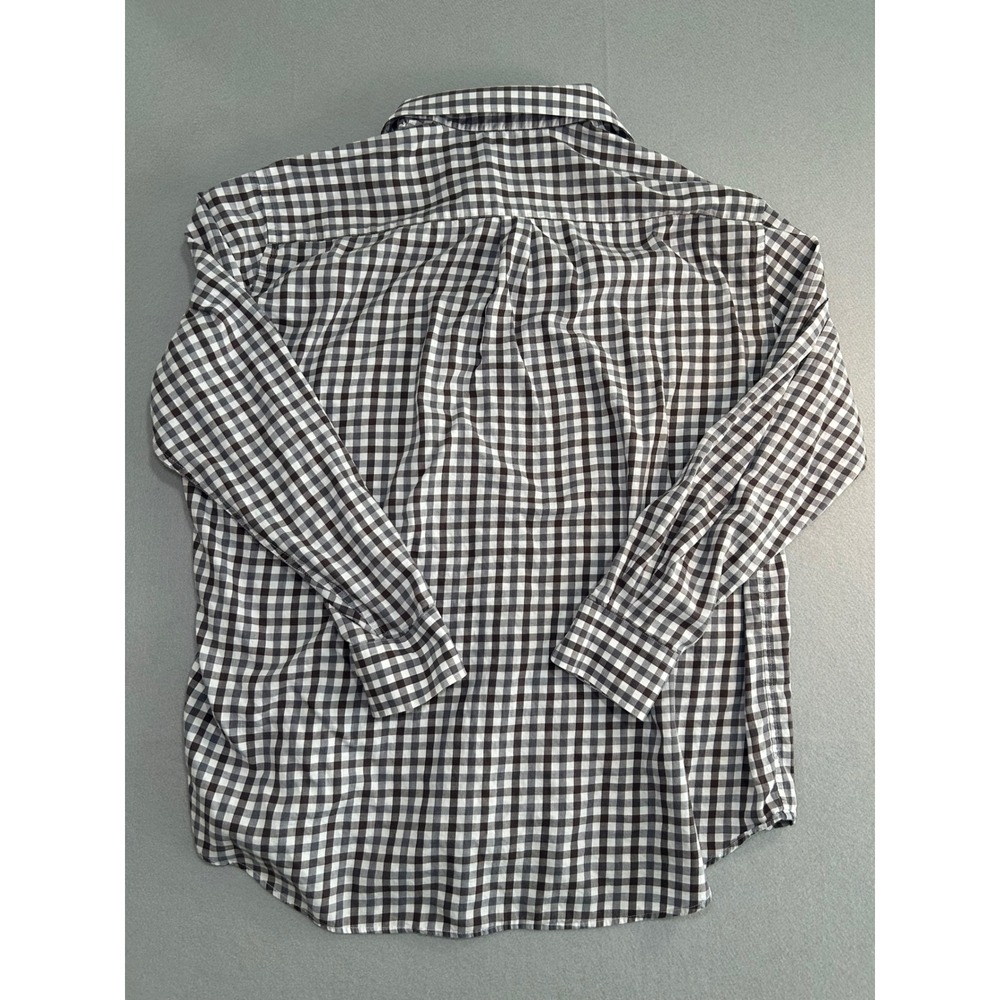 Peter Millar Button Down Shirt Mens XXL Brown Gingham Check Long Sleeve Cotton - Picture 4 of 5